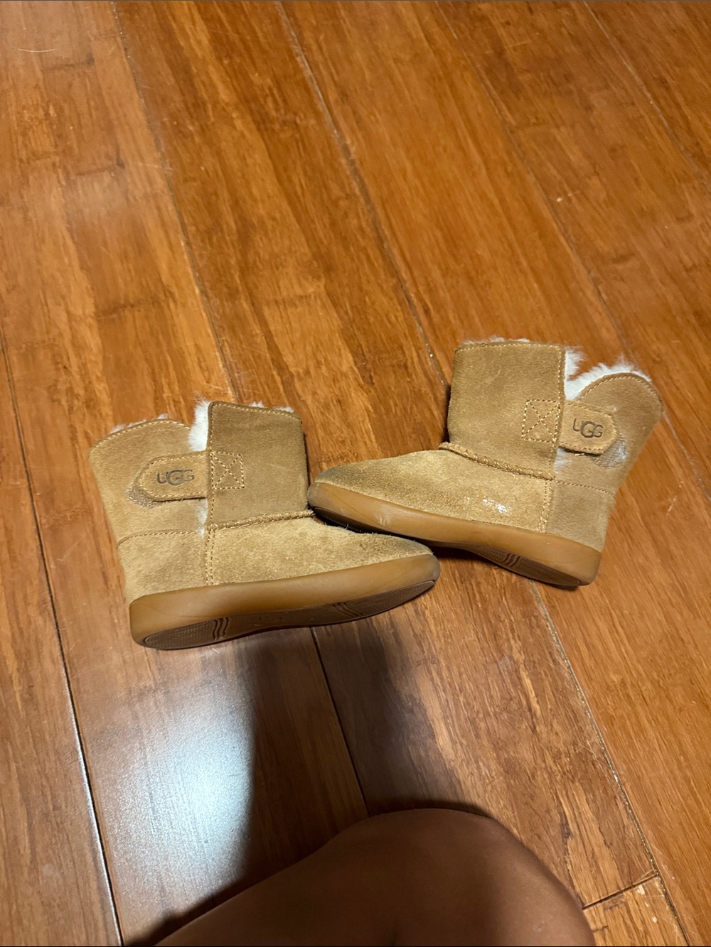 UGG Kids Chestnut Suede Sheepskin Boots